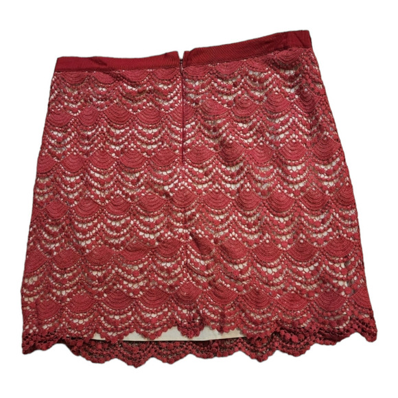 Club Monaco Red Lace Jayne Mini Skirt size 10 - Picture 3 of 7
